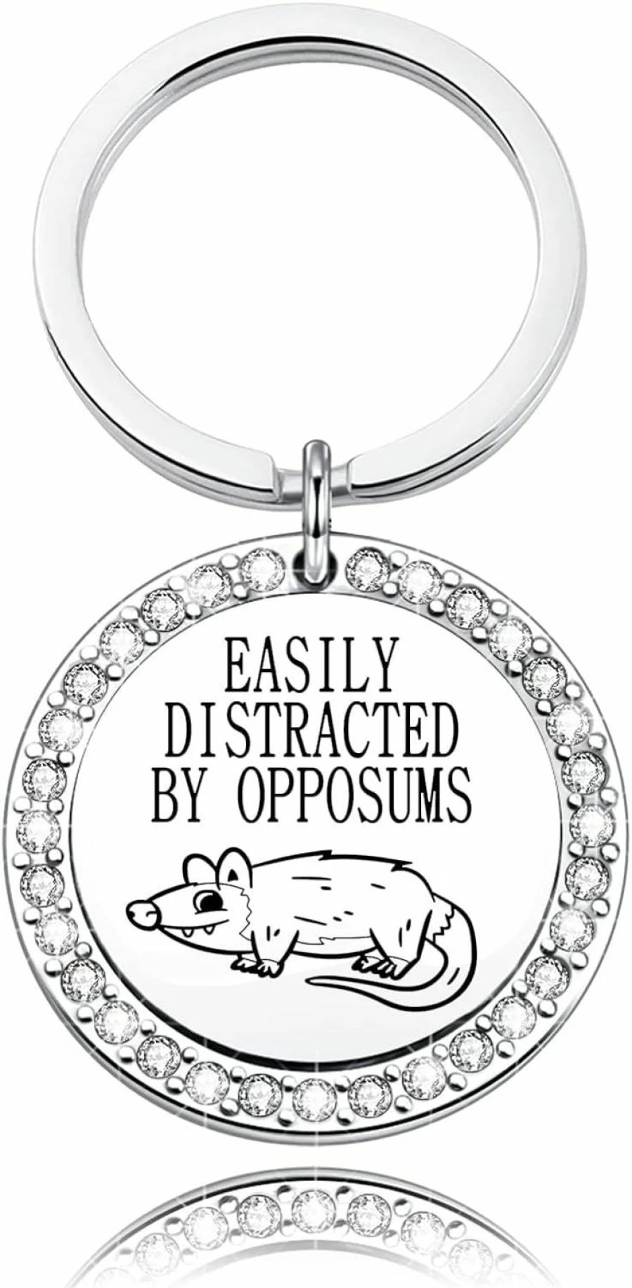 "TTJHGYQO Funny Opossum Keychain - Wildlife Rescue Gift for Opossum Lovers, Cute Possum Jewelry, Unique Fan Gift for Animal Enthusiasts"