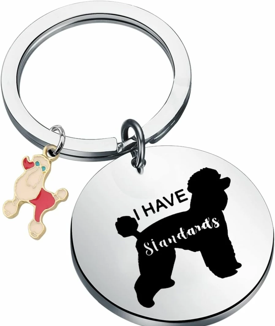 BLEOUK Poodle Keychain for Dog Lovers - Standard Poodle Mom Gift, I Have Standards Poodle Mama Present, Custom Dog Lover Accessories