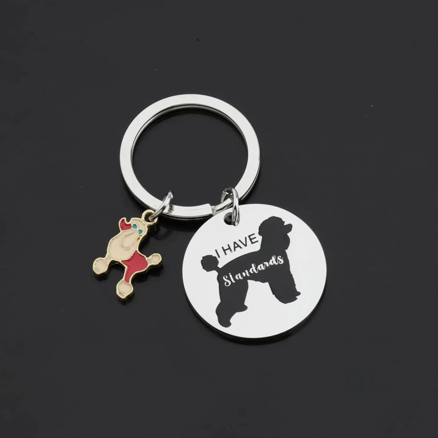 BLEOUK Poodle Keychain for Dog Lovers - Standard Poodle Mom Gift, I Have Standards Poodle Mama Present, Custom Dog Lover Accessories