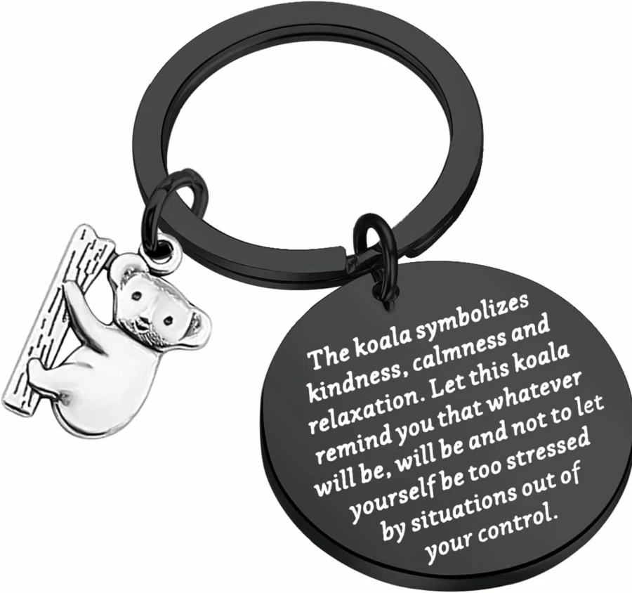 ENSIANTH Koala Keychain - Cute Animal Lover Gift, Inspirational Jewelry for Friends, Unique Koala Gift for Her or Him