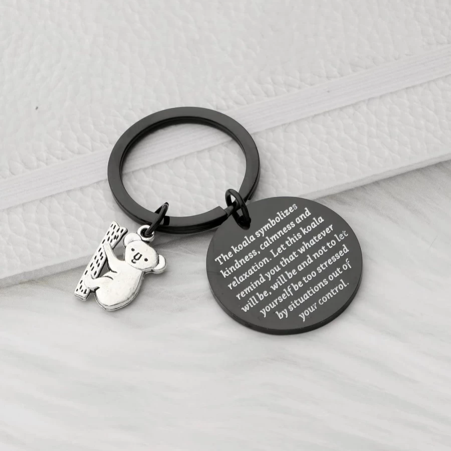 ENSIANTH Koala Keychain - Cute Animal Lover Gift, Inspirational Jewelry for Friends, Unique Koala Gift for Her or Him