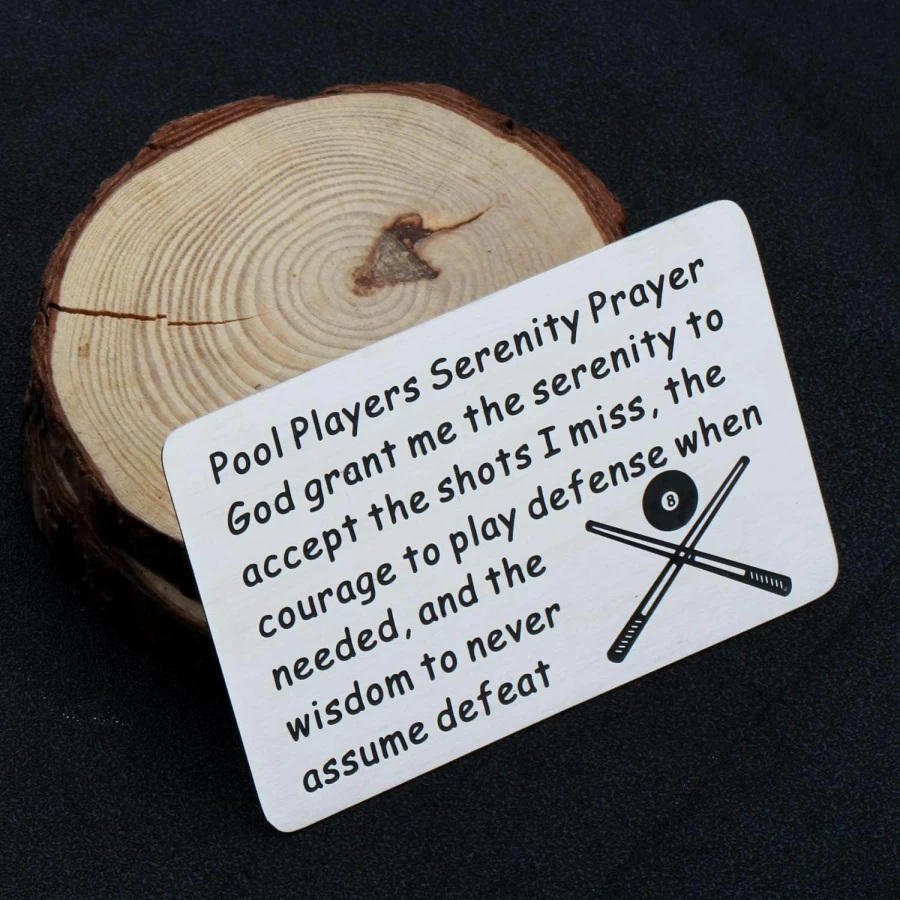 LQRI Serenity Prayer Billiard 8-Ball Wallet Card - Gift for Pool Players, Coaches & Billiards Enthusiasts
