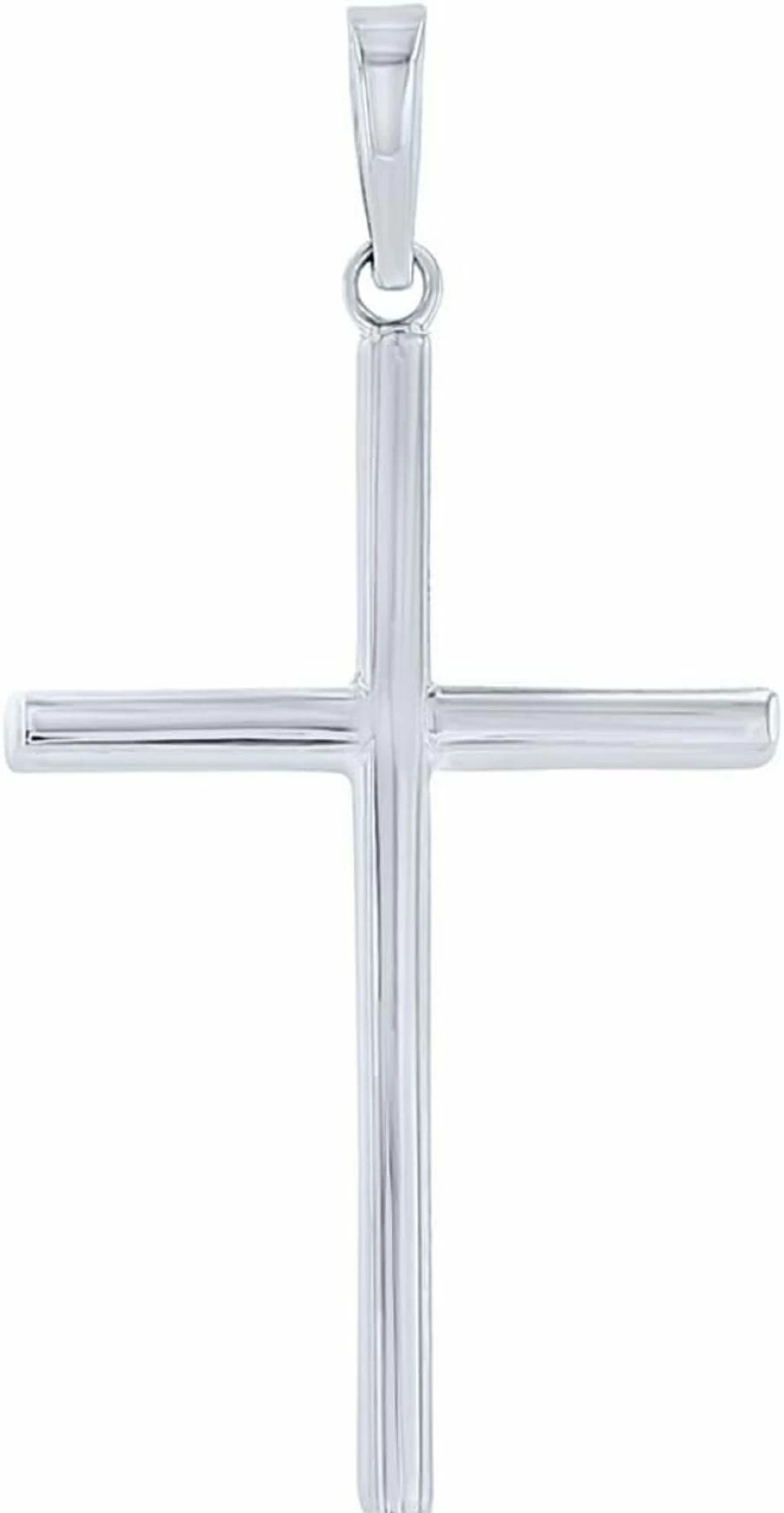 "Jewelry America 14K White Gold High Polish Slender Cross Pendant"