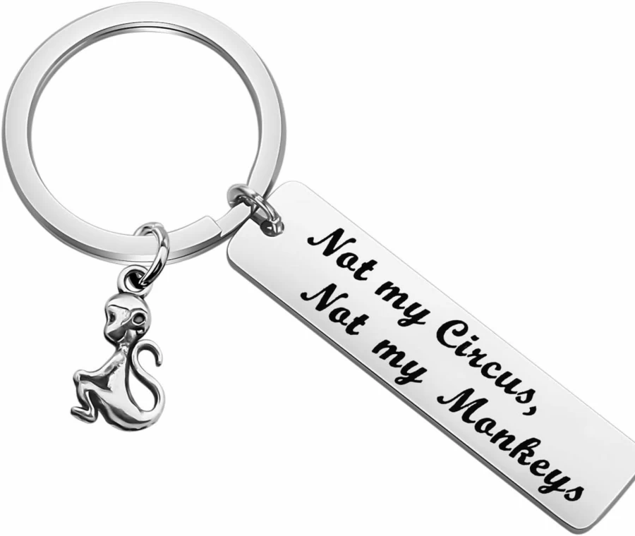"CYTING Funny Retirement Keychain - 'Not My Circus Not My Monkeys' Inspirational Gift for Boss, Coworkers, Employees"