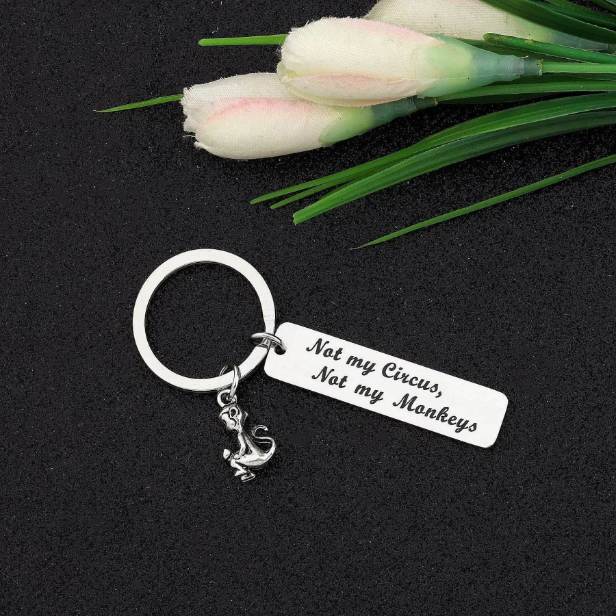 "CYTING Funny Retirement Keychain - 'Not My Circus Not My Monkeys' Inspirational Gift for Boss, Coworkers, Employees"