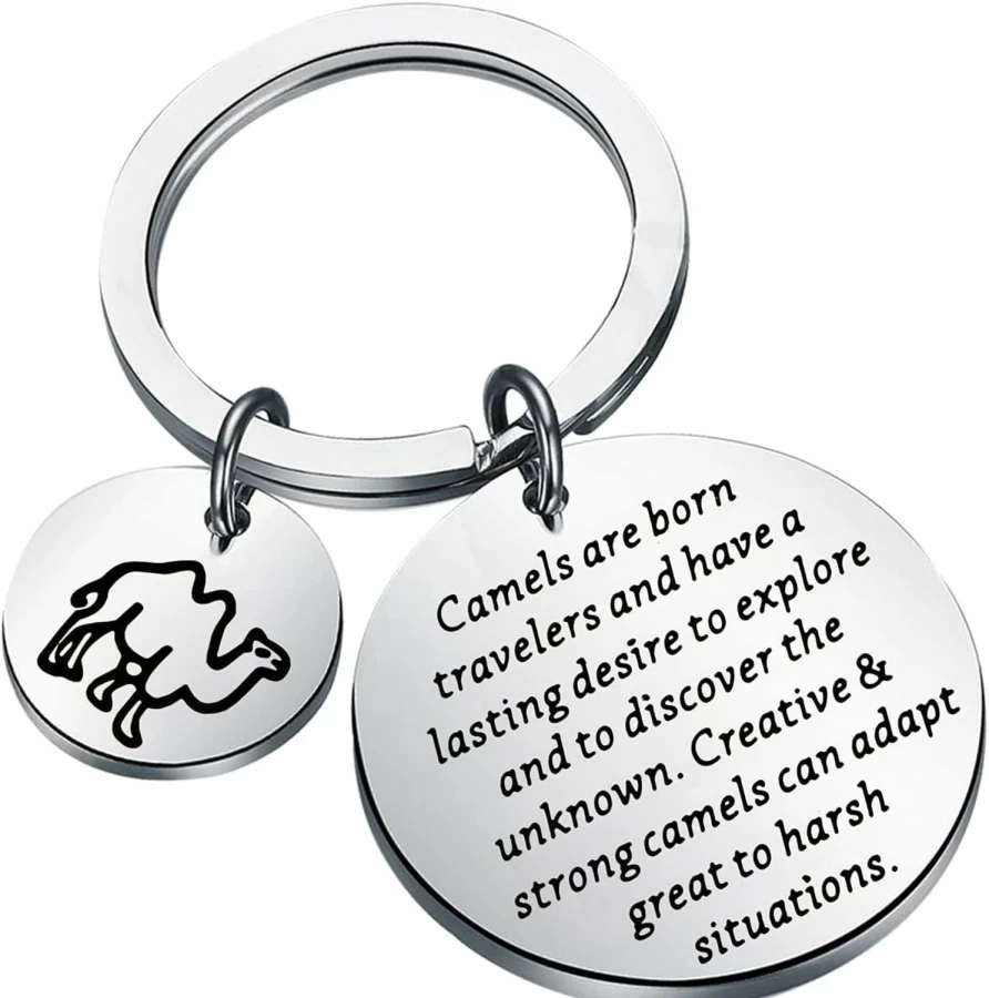 Bobauna Camel Spirit Animal Keychain - Desert Jewelry Gift for Strength & Adaptability