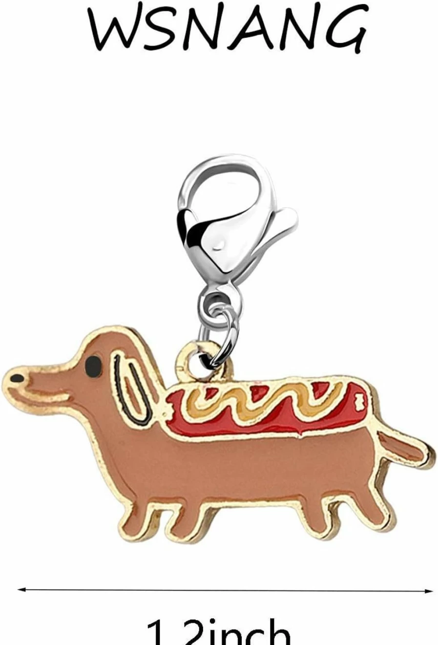 WSNANG Dachshund Lover Gift - Adjustable Dog Pendant Zipper Pull Charm with Lobster Clasp for Pet Owners