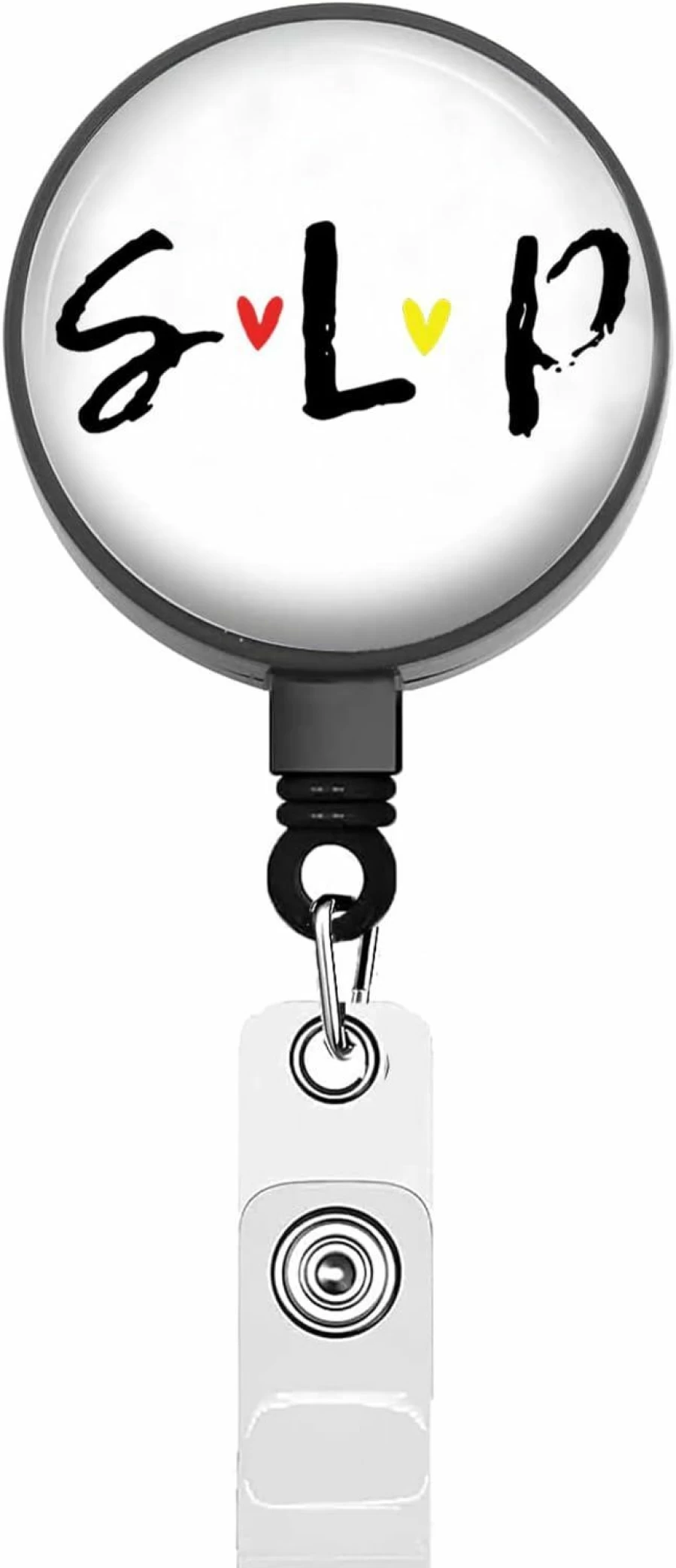 FEELMEM Retractable Badge Reel Holder - Speech Language Pathologist Gift, SLP Jewelry & Therapy Accessories for Professionals