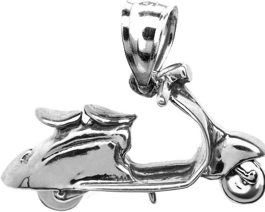 Claddagh Gold Sterling Silver Motorcycle Scooter Charm Pendant for Jewelry Making