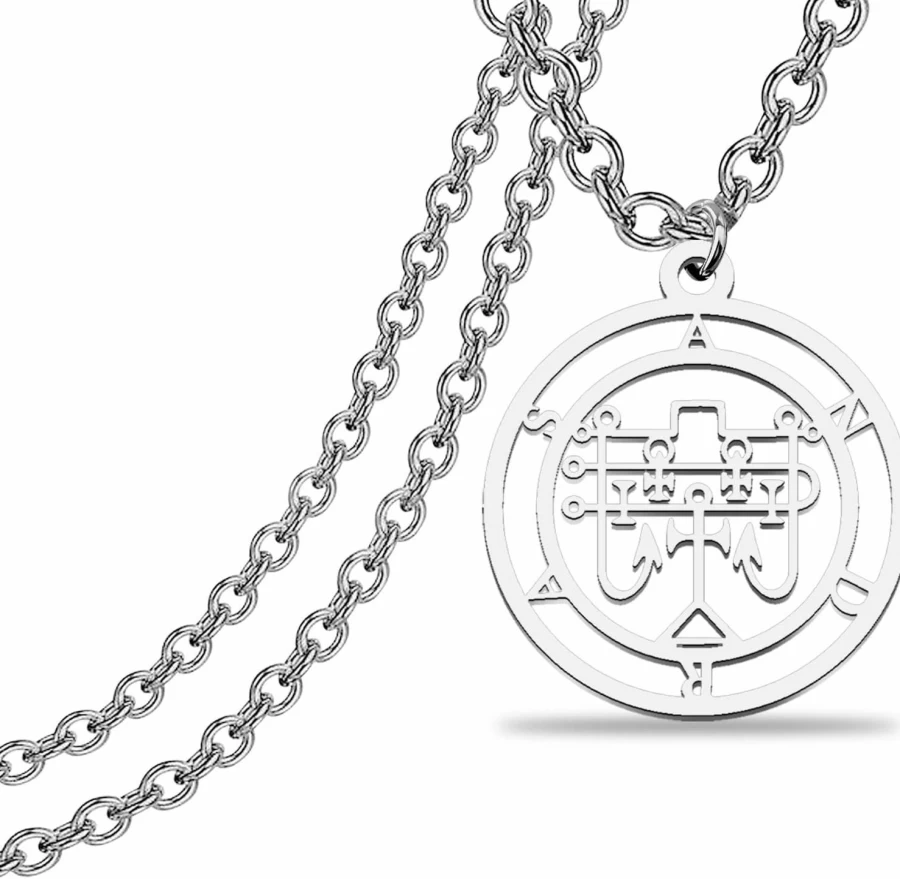 TIIMG Ars Goetia Demon Sigil Necklace - Occult Pagan Jewelry, Witchcraft Gift, Demonology Amulet, Gothic Necklace for Men & Women