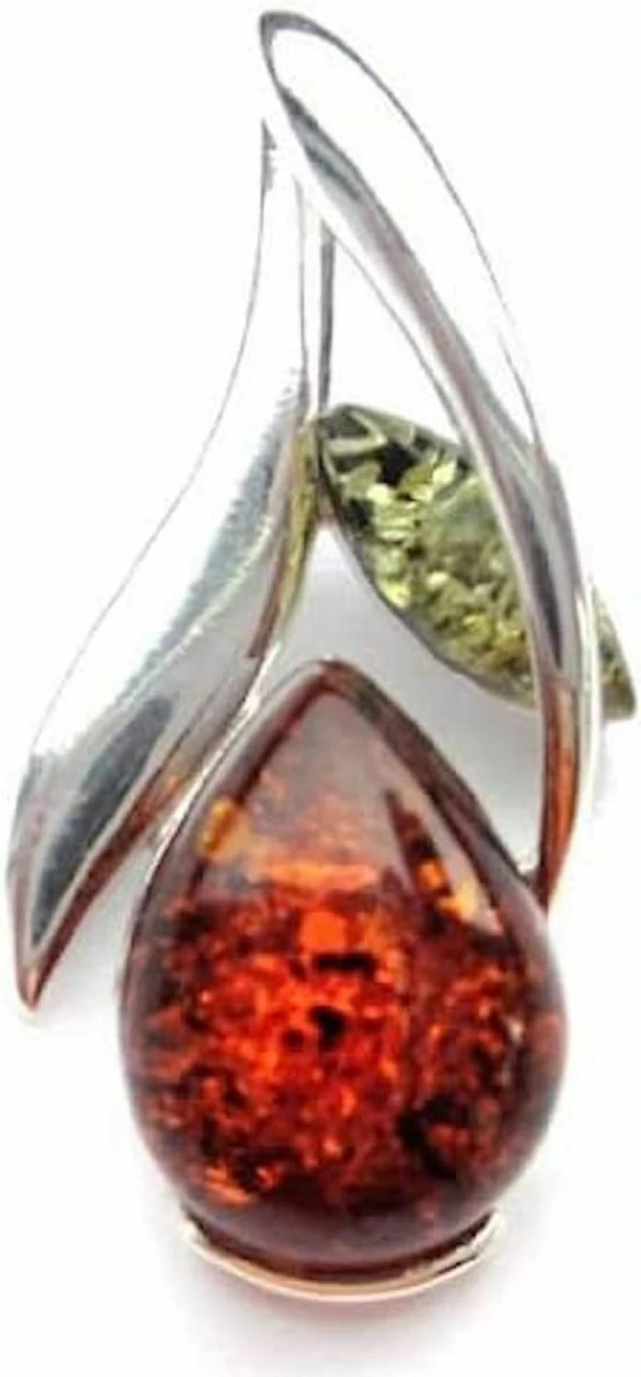 "Ian & Valeri Co. Multicolor Amber Berry Drop Pendant in Sterling Silver"