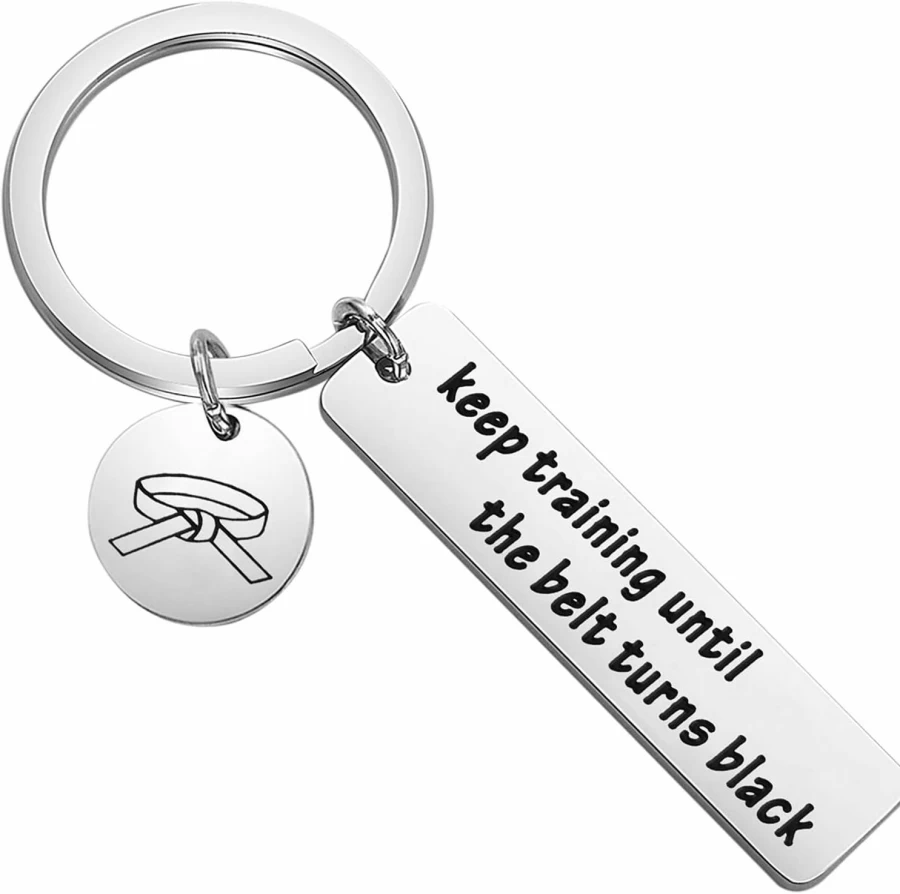 "Gzrlyf Motivational Karate Keychain - Inspirational Martial Arts Gift for Taekwondo & Belt Training"