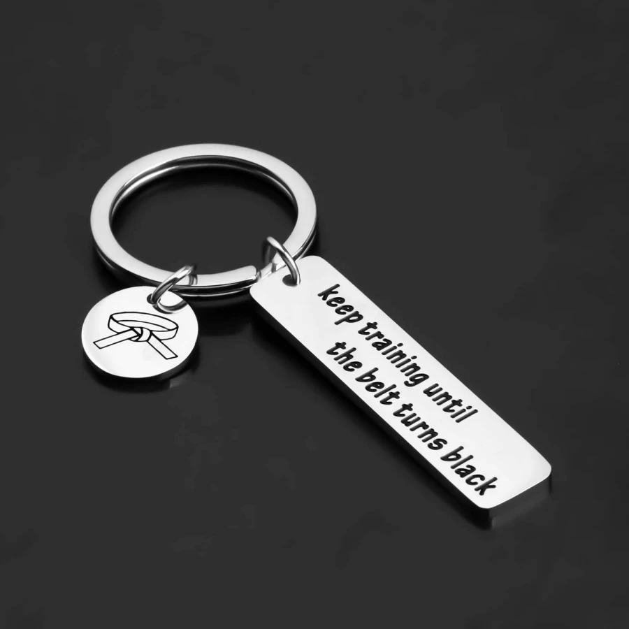 "Gzrlyf Motivational Karate Keychain - Inspirational Martial Arts Gift for Taekwondo & Belt Training"