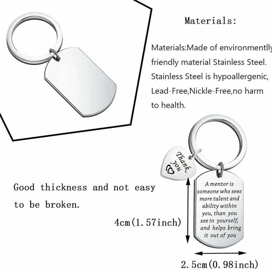 "N/C Mentor Appreciation Keychain - Thank You Gift for Boss, Leader, Coworker, or Leaving Colleague"