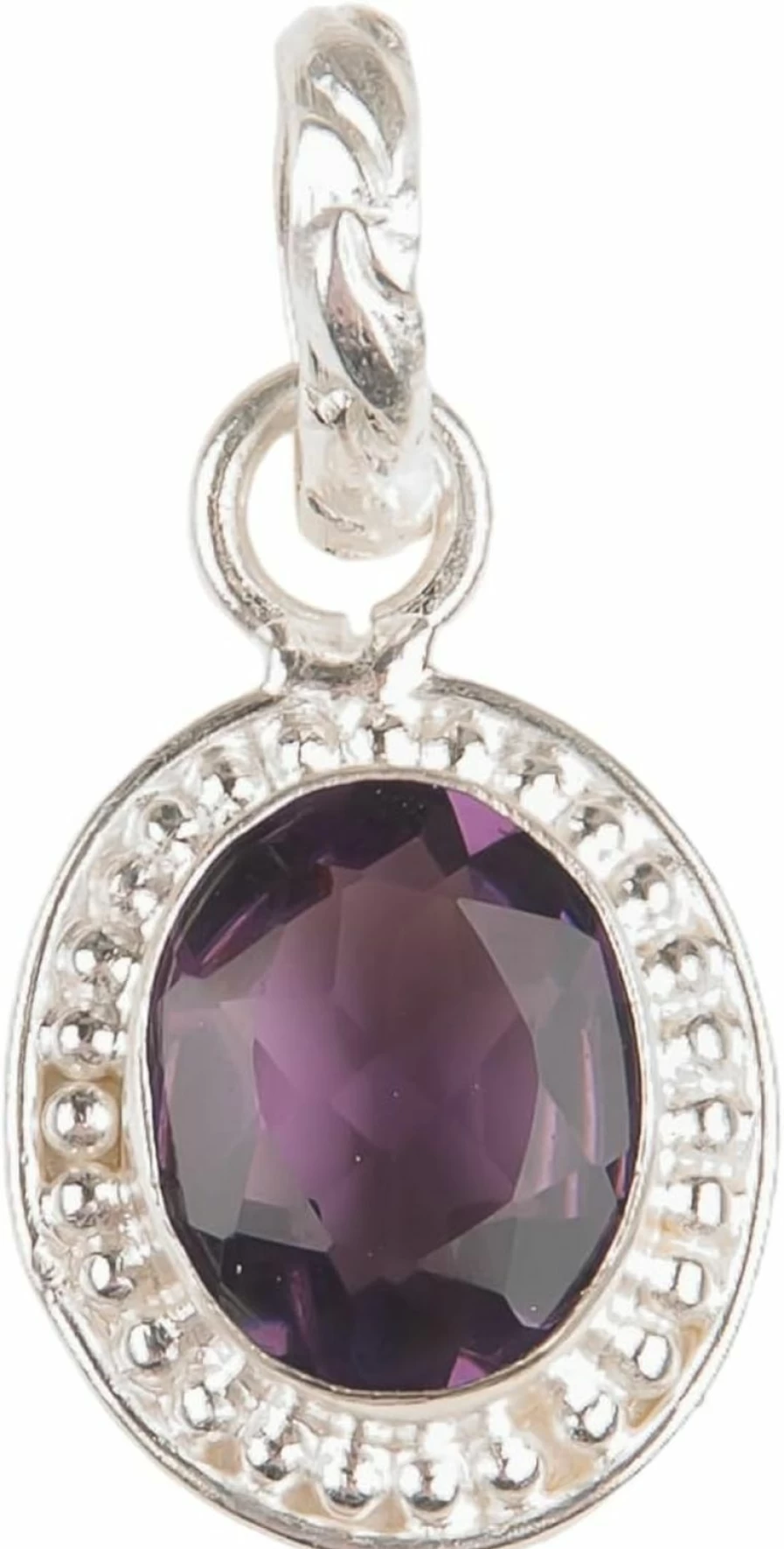 SHNAYA JEWELS Handmade 925 Sterling Silver Unisex Pendant with Natural African Amethyst Gemstone - Vintage Designer Jewelry for Engagement, Mother's Day Gift, 1.20 Inch