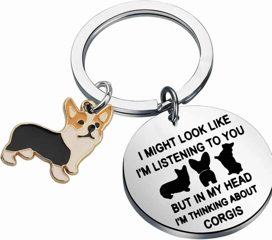 FAADBUK Cute Corgi Keychain - Perfect Gift for Corgi Lovers & Dog Owners - Durable Pet Accessories