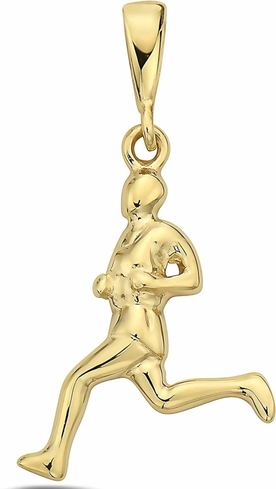 "PORI JEWELERS 14K Yellow Gold Dainty Runner Pendant - Elegant Unisex Jewelry Gift for Women, Men, Teens & Kids"