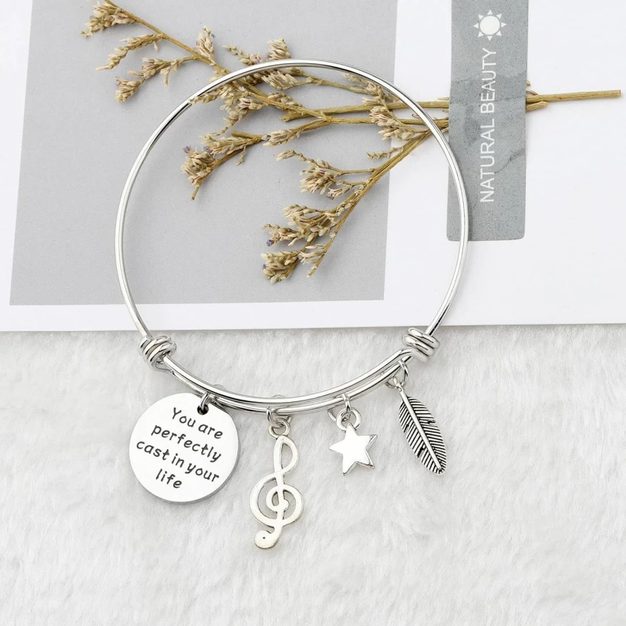 "WSNANG Broadway Musical Lyrics Bracelet - Perfectly Cast in Your Life Gift for Musical Fans"