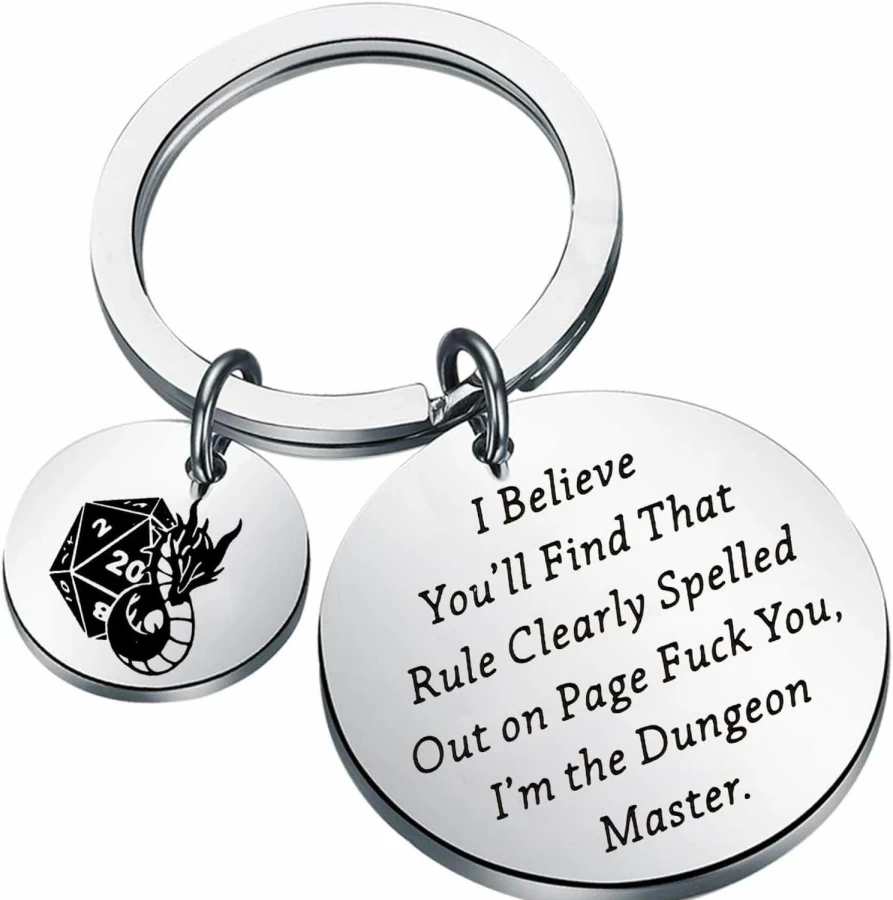 KUIYAI Funny Dragon Game Keychain - Unique Geek Gift for Gamers & Game Lovers