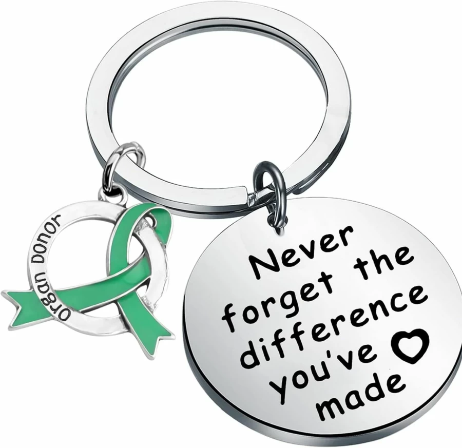 "Myospark Organ Donor Keychain - Transplant Awareness Gift for Donors, Never Forget Your Impact"