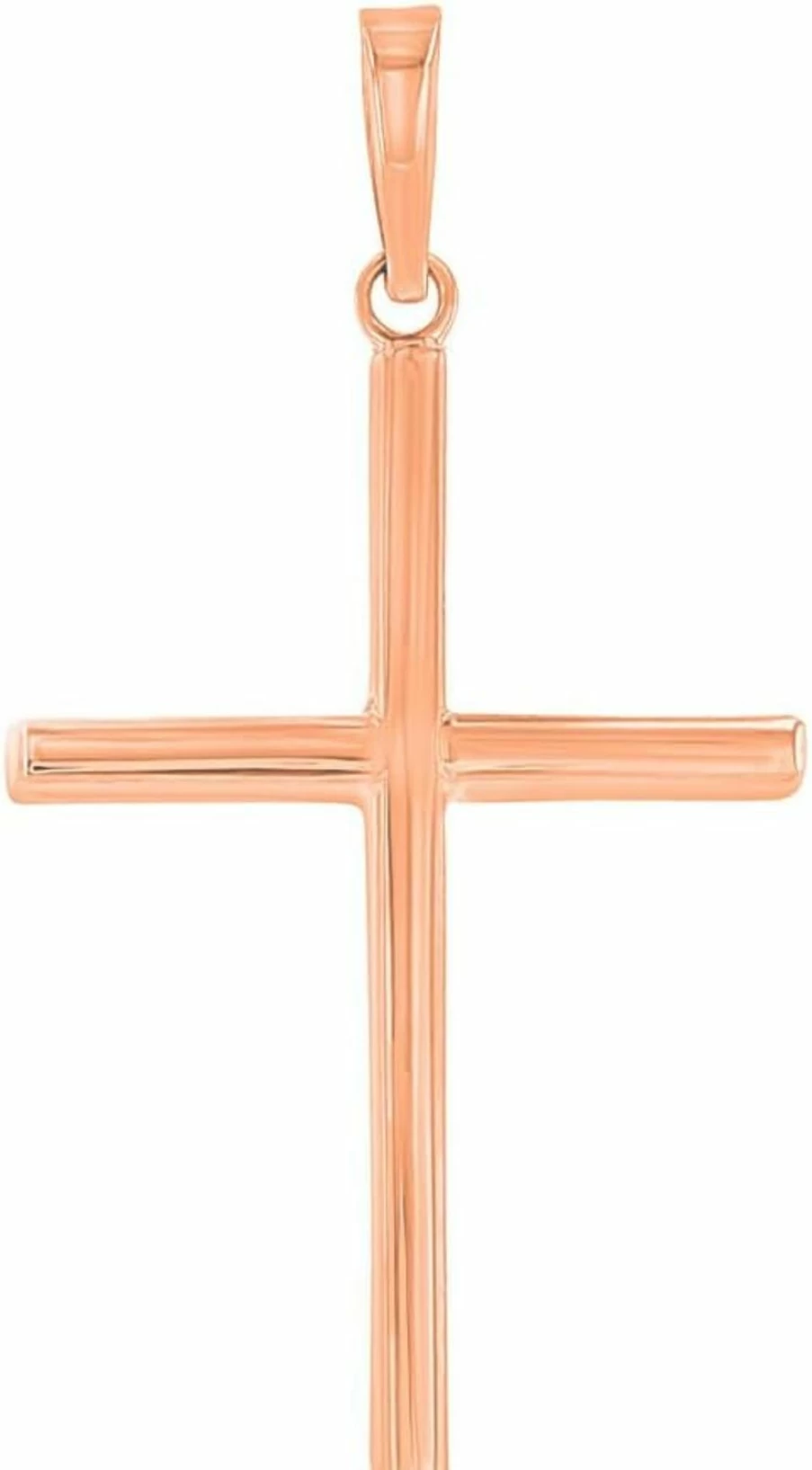 14K Rose Gold High Polish Slender Cross Pendant - Jewelry America