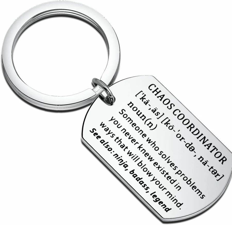 "TIIMG Chaos Coordinator Keychain - Perfect Gift for Wedding Planners, Moms, Wives, Teachers & Daycare Staff - Thoughtful Thank You Present"