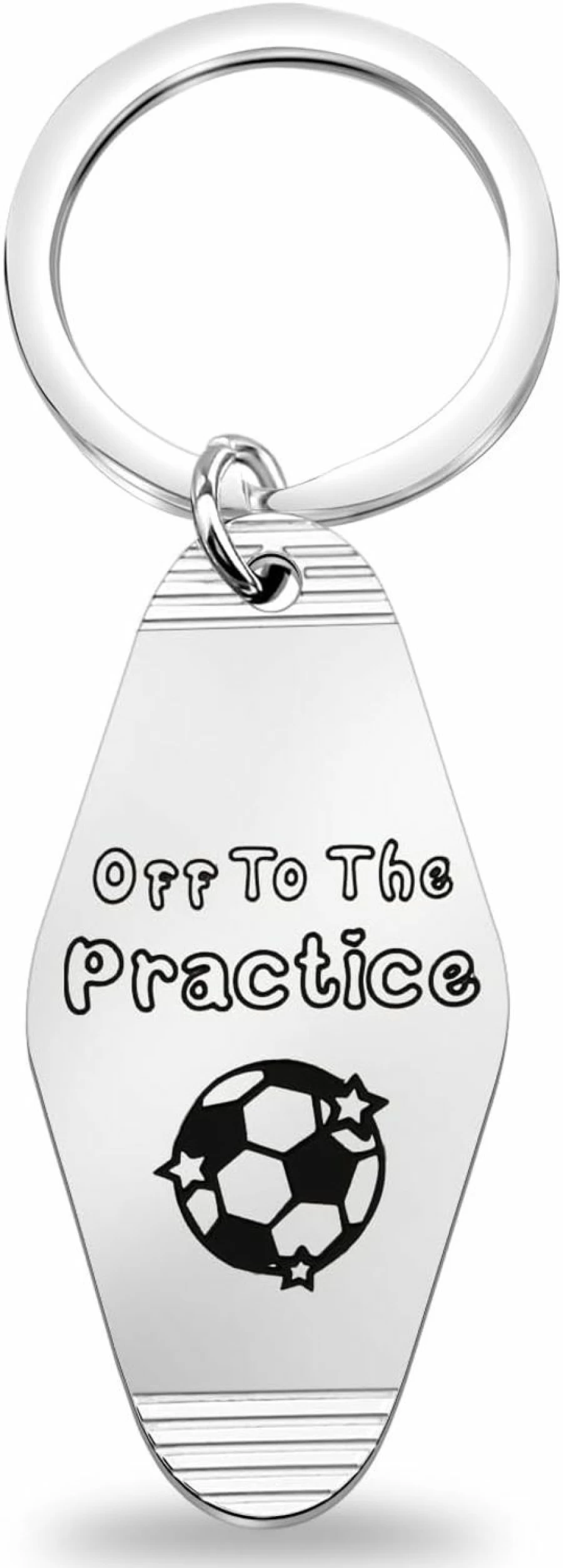 "KUIYAI Soccer Coach Keychain Gift - Personalized Football Team Appreciation Present for Soccer Lovers & Club Members - 'Off To Practice' Motel Style Key Ring"