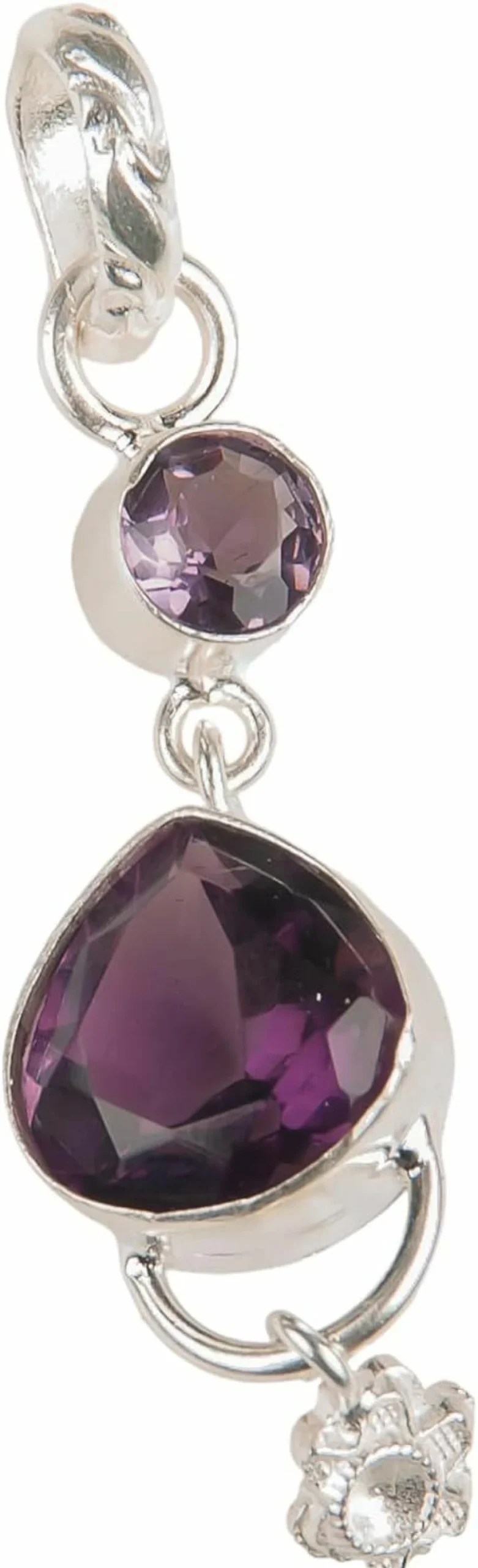 SHNAYA JEWELS Natural African Amethyst Sterling Silver Pendant - 925 Silver Handmade Unisex Jewelry for Engagement, Mother's Day, Vintage Gift