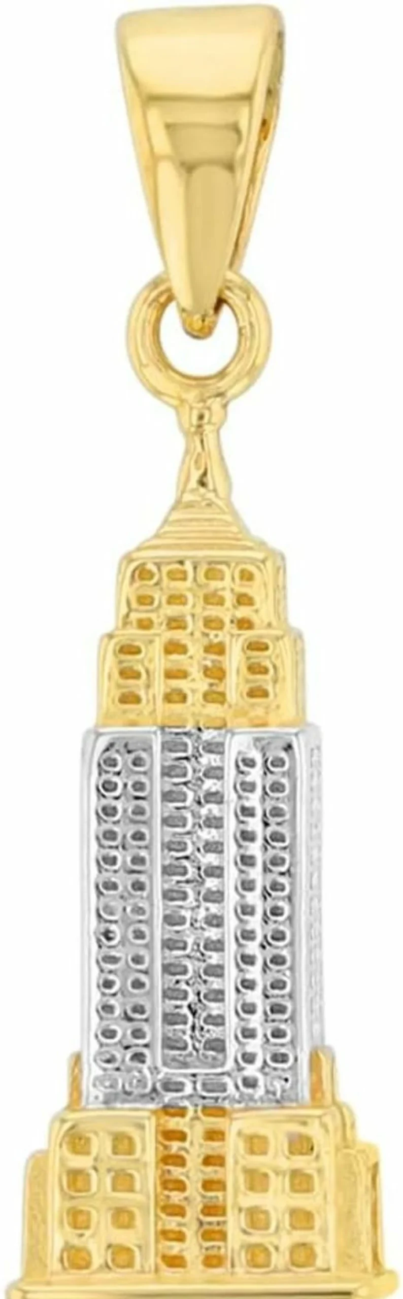 14K Solid Gold Empire State Building Pendant - Jewelry America
