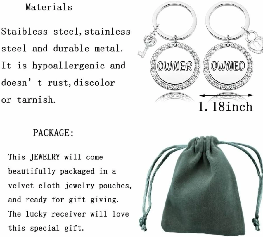 "Romantic Couple Keychain Set - His & Hers Matching Keychains for Valentine's Day, Anniversary, Christmas & Birthday Gifts for Couples"