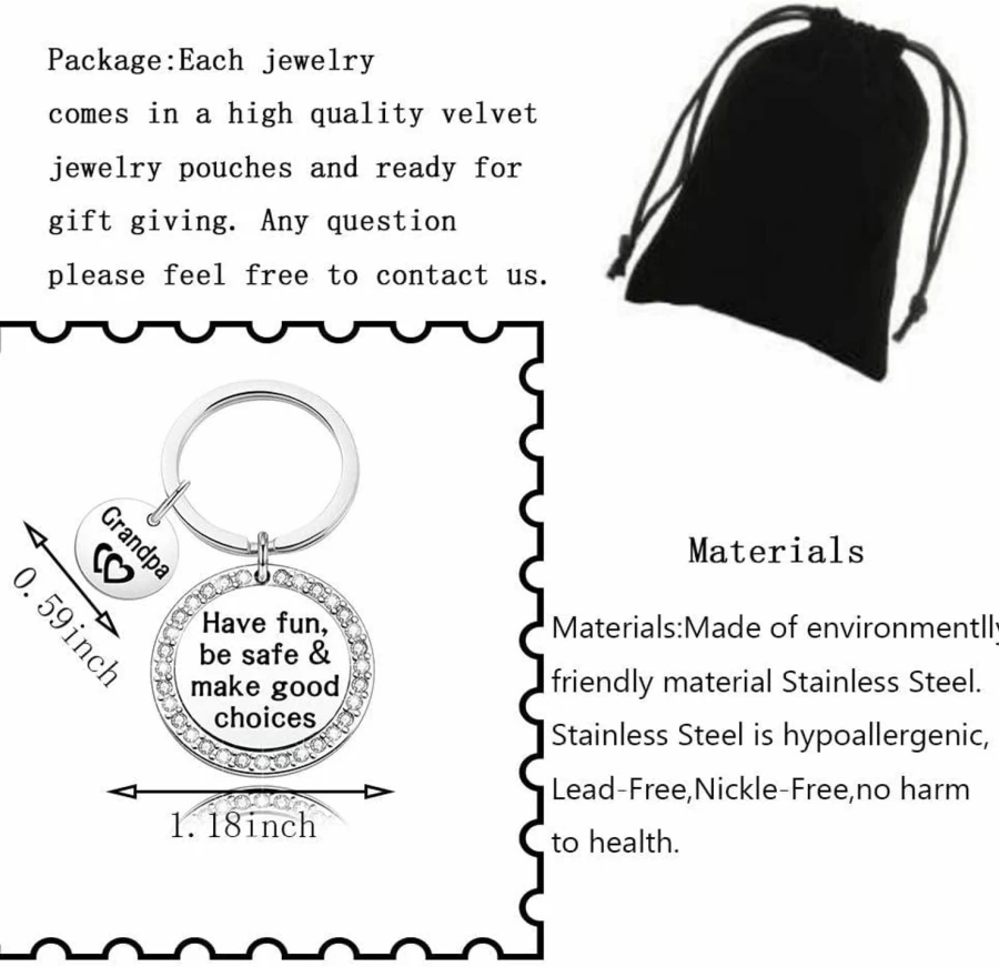 "2022 DGHJ Graduation Keychain Gift for Daughter, Son, Students - Fun, Safe, Motivational Driver Present"