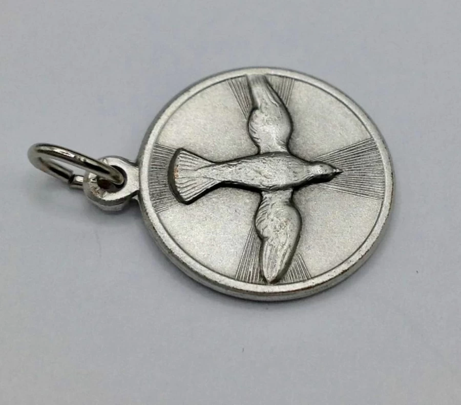 "I G J Holy Spirit Medal - 100% Italian Made Patron Saint Dove Pendant - Religious Jewelry"