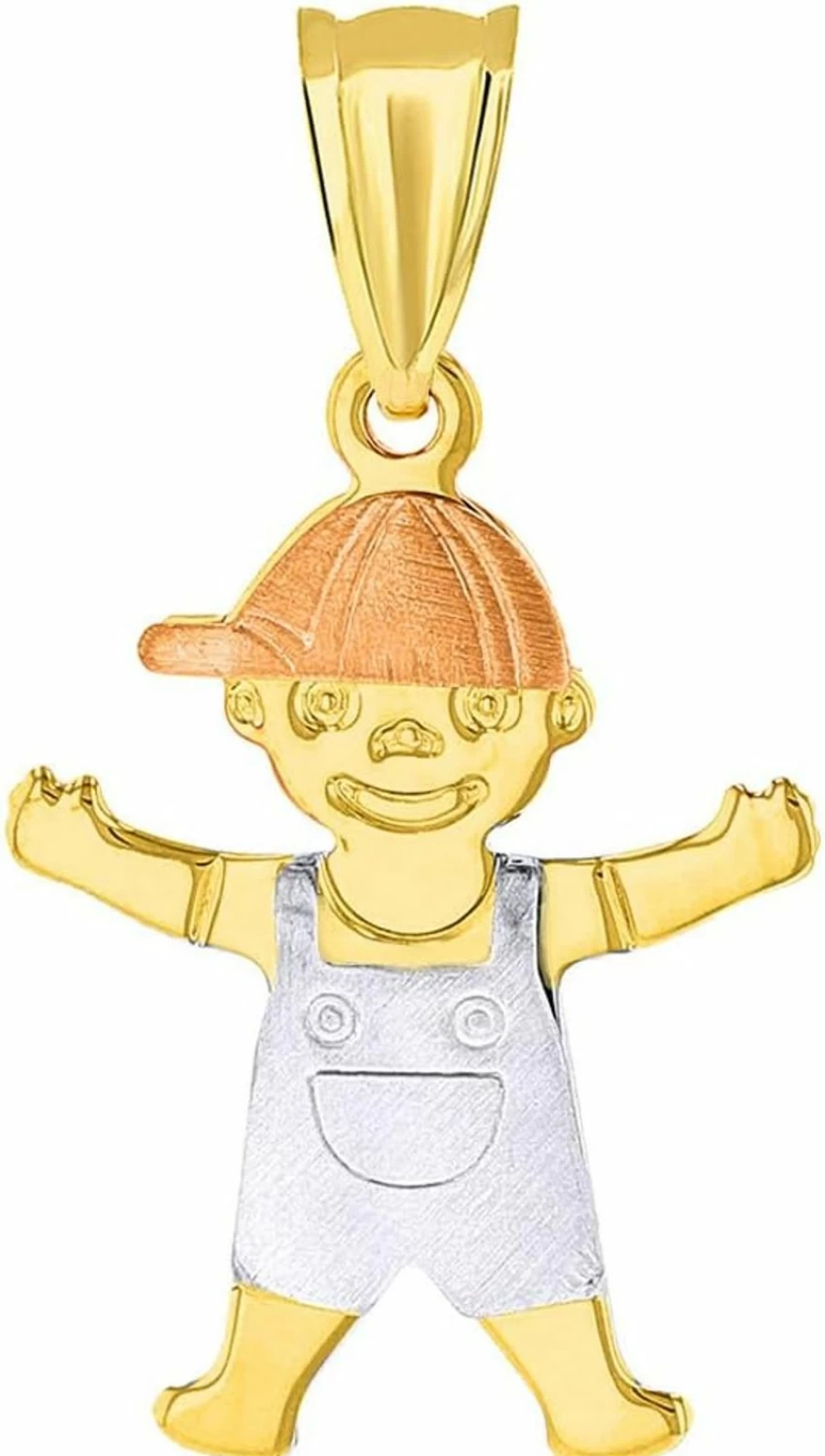 14K Tri-Color Gold Little Boy Pendant for Kids - Jewelry America