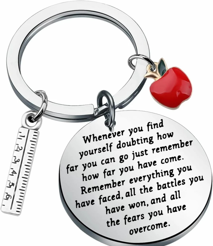 TIIMG Motivational Keychain for Teachers - Inspirational Gift for Educators, Coworkers, and Retirement