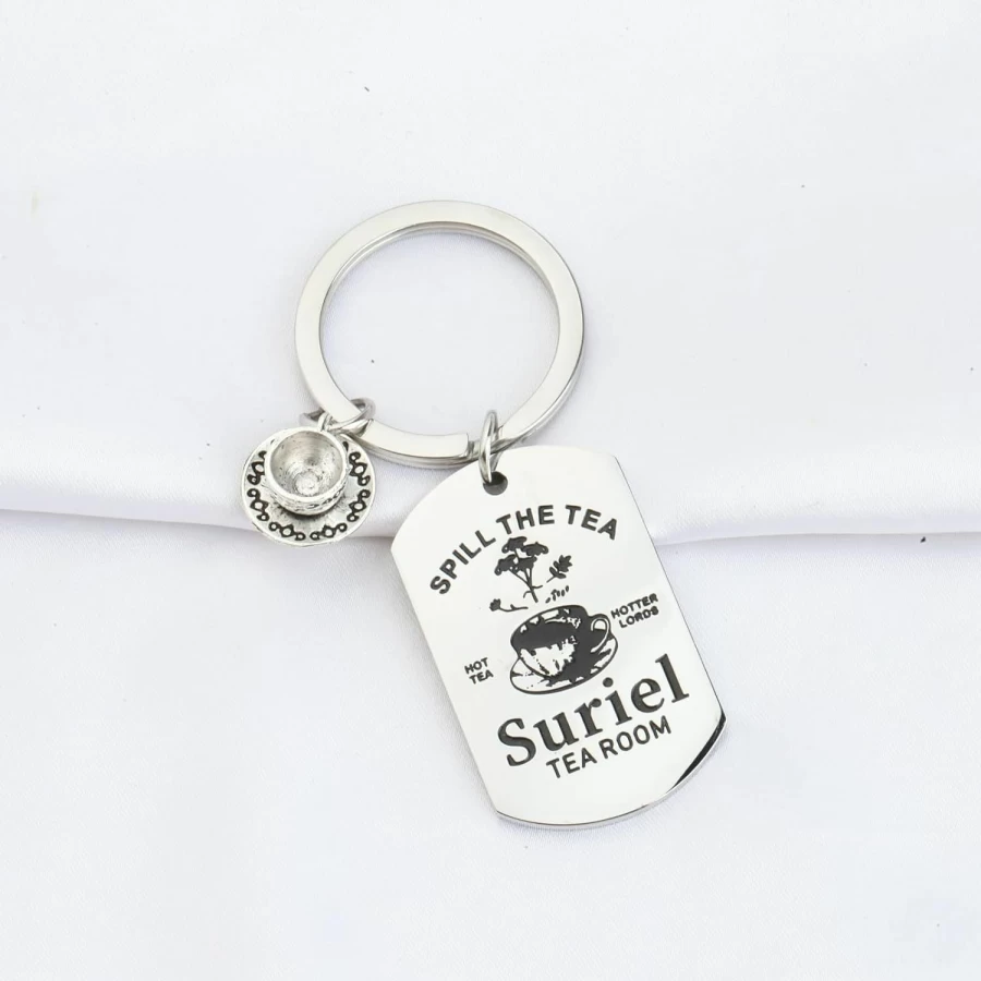 TIIMG Suriel Tea Room Keychain - Bookish Gift for Fantasy Novel Lovers, Unique Literary Inspired Accessory