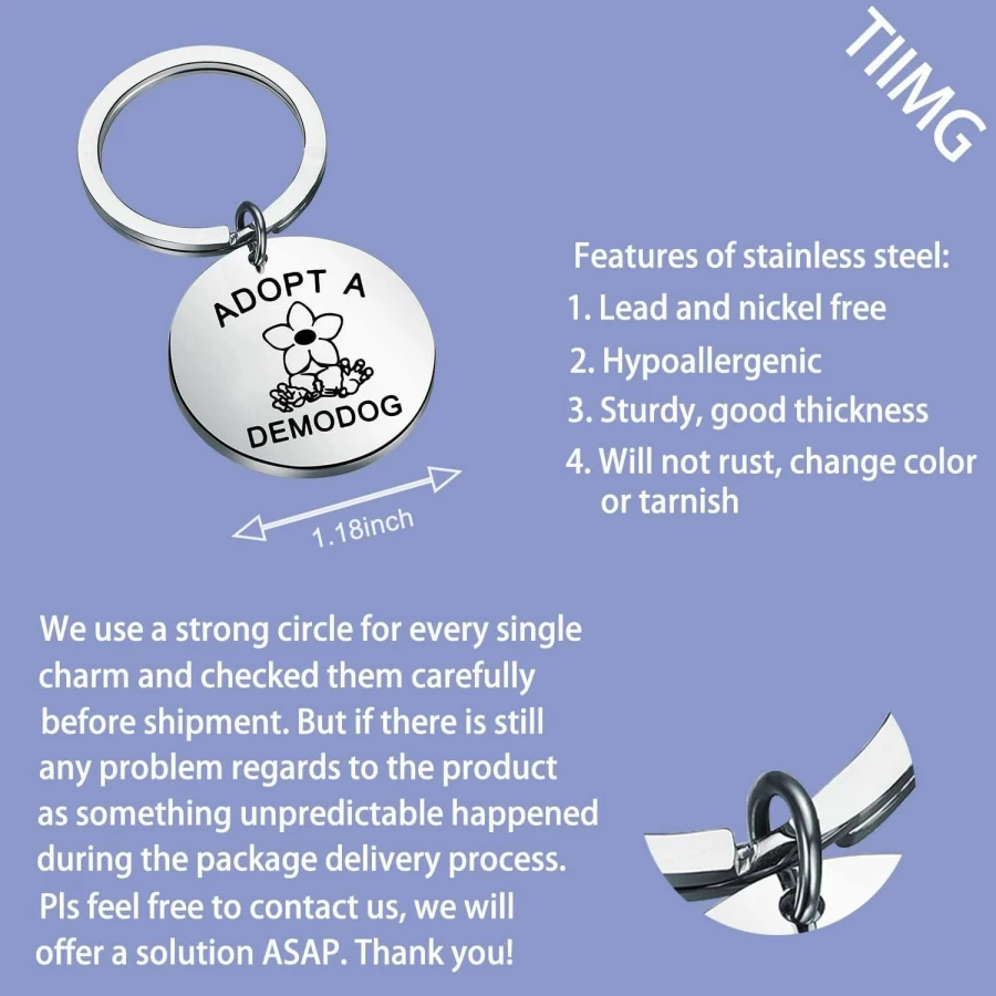 "TIIMG Demodog Keychain - Stranger Things Inspired Pet Lover Gift, Funny TV Show Merchandise, Unique Dog Adoption Accessory"