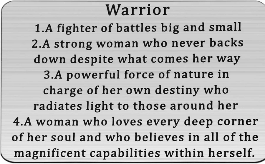 Bobauna Warrior Engraved Cancer Fighter Gift Card - Inspirational Wallet Insert for Cancer Warriors