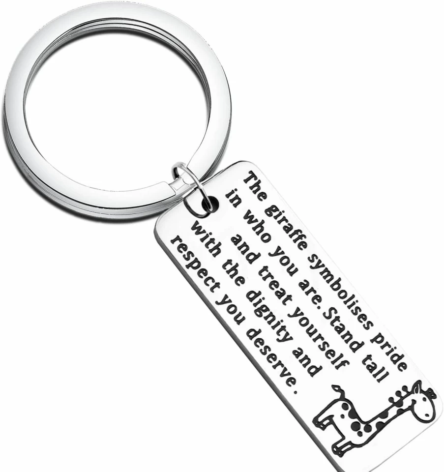 "Zhxingjew Giraffe Keychain - Cute Animal Jewelry Gift for Best Friends, Family, Giraffe Lovers - Inspirational Friendship Keepsake"