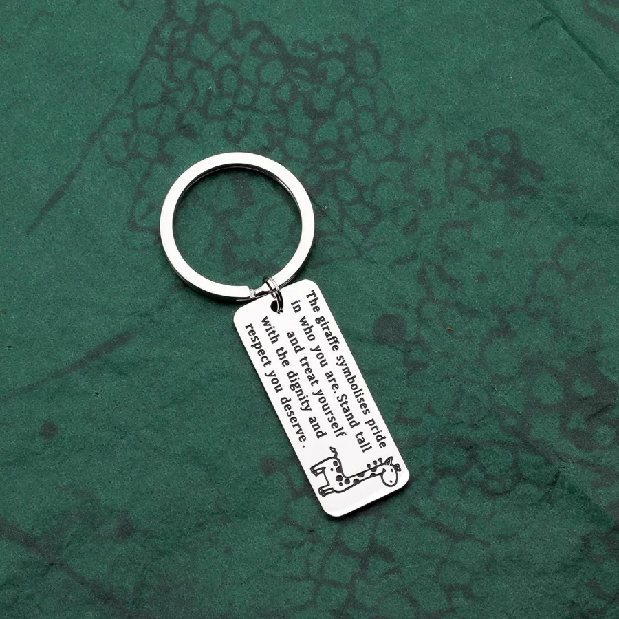 "Zhxingjew Giraffe Keychain - Cute Animal Jewelry Gift for Best Friends, Family, Giraffe Lovers - Inspirational Friendship Keepsake"