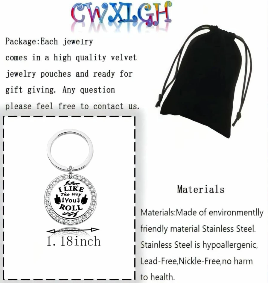 "CWXLGH Funny 'I Like The Way You Roll' Keychain - Birthday Gift for Daughter, Son & Friends"