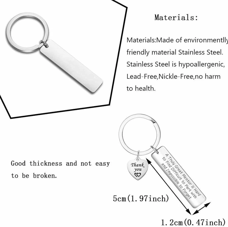 "Unique Mentor Appreciation Keychain - Thoughtful Gift for Great Mentors - Hard to Find, Impossible to Forget"