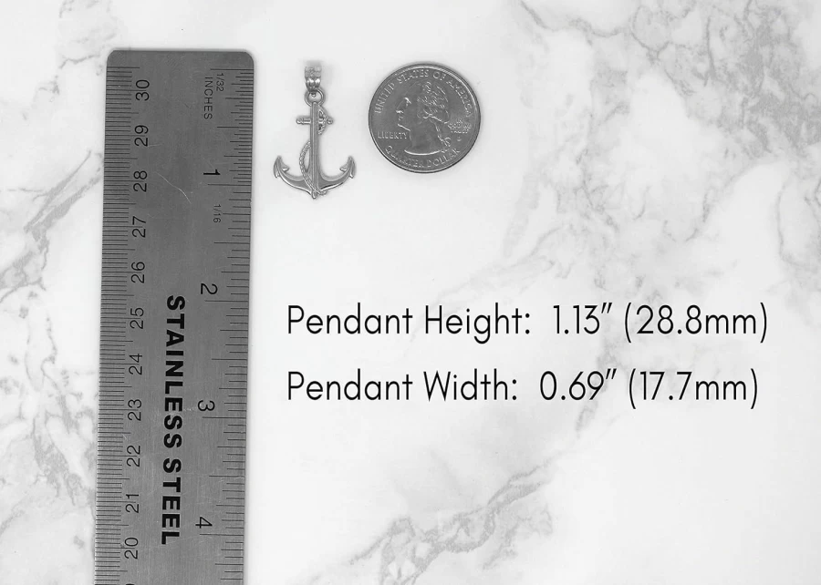 14K Gold Nautical Anchor Charm Pendant - Sailor Rope Necklace by CaliRose Jewelry