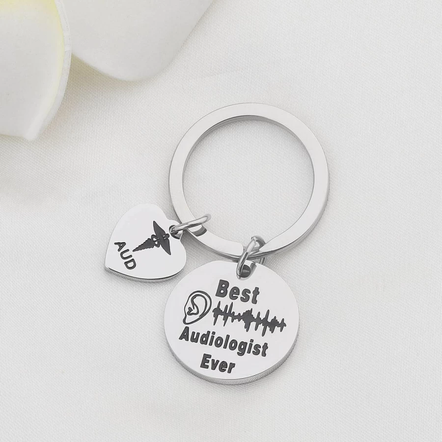 Bobauna Audiologist Keychain - Inspirational Medical Gift for Hearing Specialists - Best Audiology Appreciation Present
