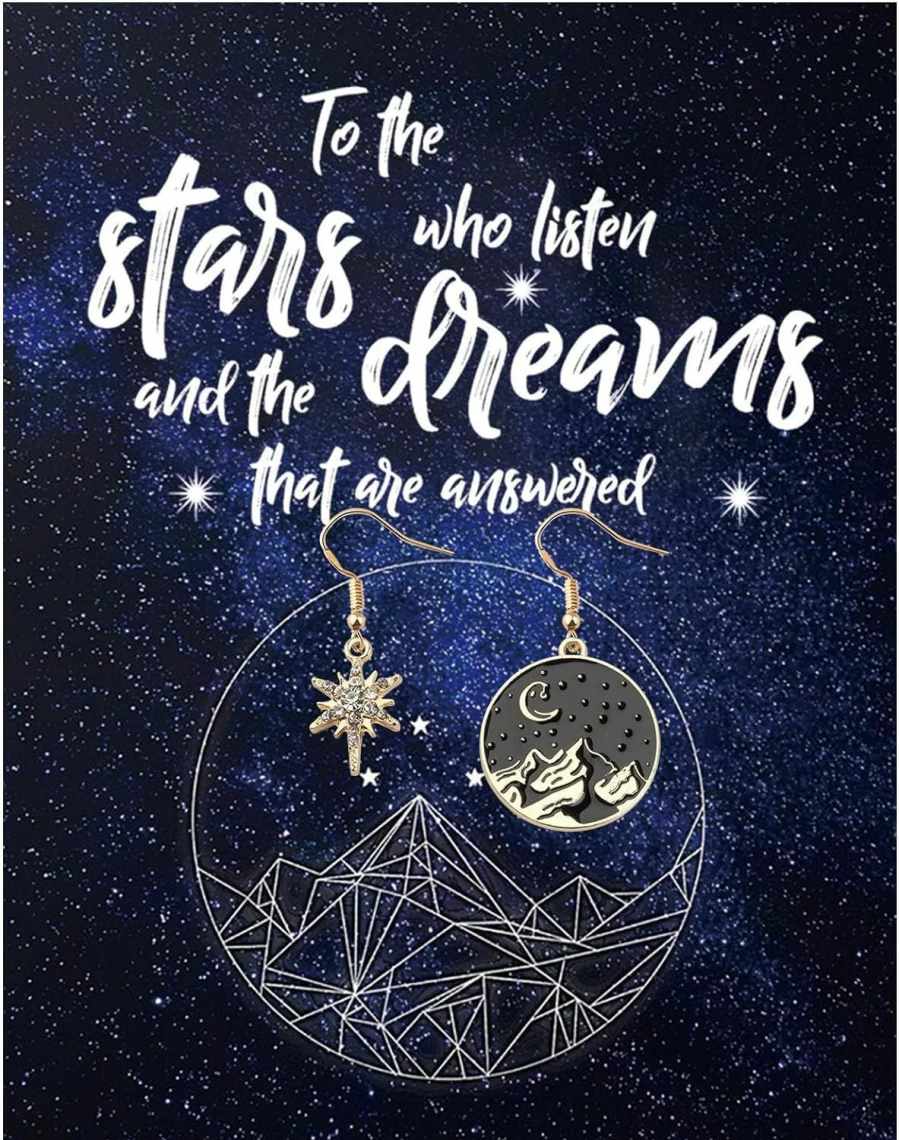 Fantasy Book Lover Earrings - TIIMG Galaxy Night Inspired Jewelry for Novel Enthusiasts