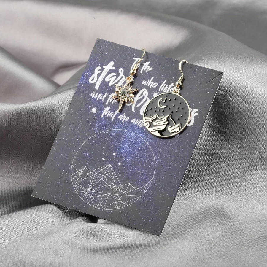 Fantasy Book Lover Earrings - TIIMG Galaxy Night Inspired Jewelry for Novel Enthusiasts
