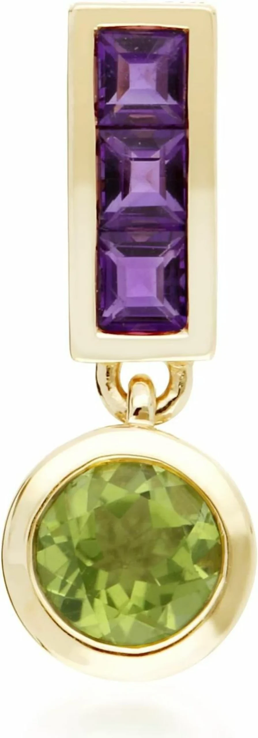 "Ivy Gems 9K Yellow Gold Peridot and Amethyst Birthstone Pendant - August and February Birthstone Jewelry"