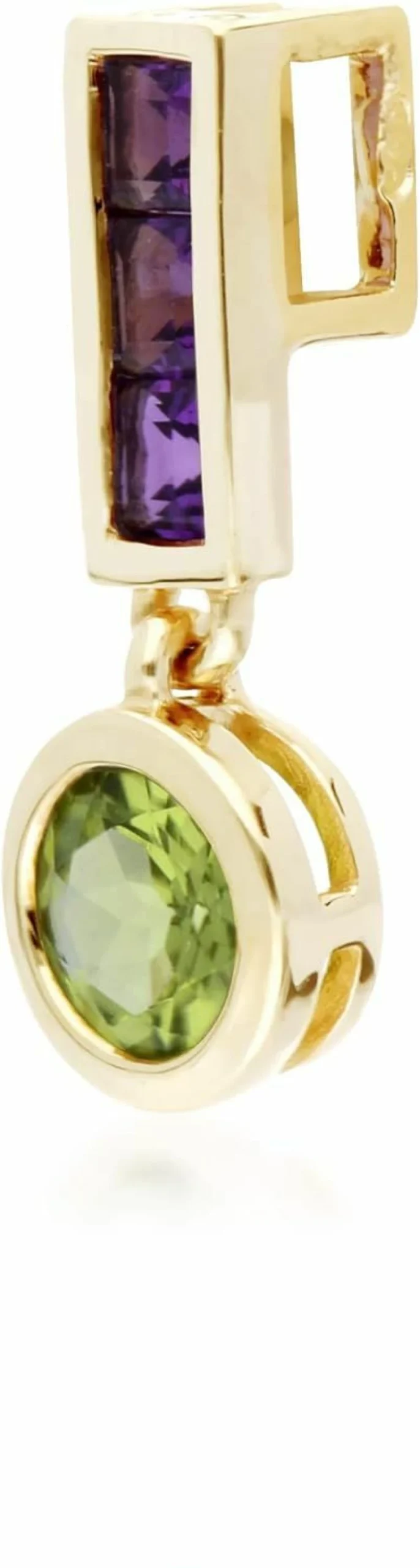 "Ivy Gems 9K Yellow Gold Peridot and Amethyst Birthstone Pendant - August and February Birthstone Jewelry"