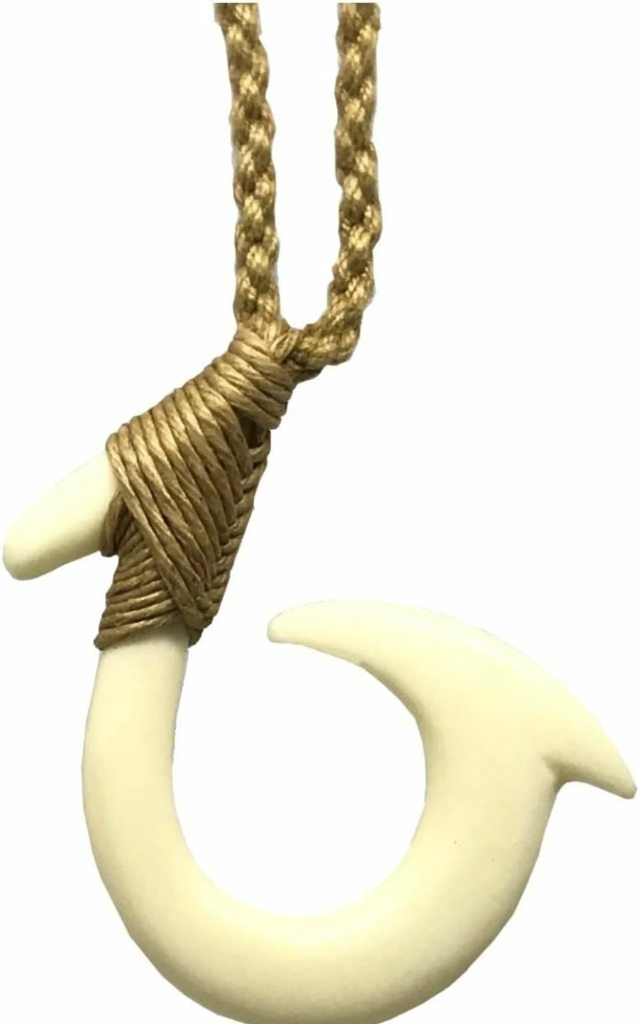 Zero Gravity Hawaii Hand Carved Bone Fish Hook Necklace - Traditional Hawaiian Pendant Jewelry