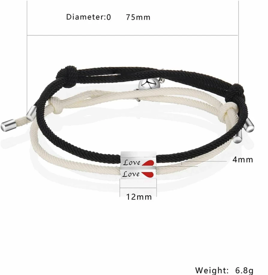 "N/C Love Bracelet Set for Couples - Wedding, Anniversary & Birthday Gift for Boyfriend & Girlfriend"