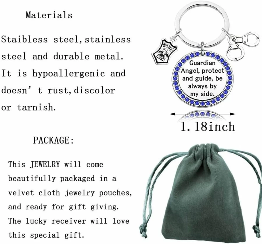 "Police Officer Gift Keychain - Handcuff Design for Academy Graduates, Thank You Present, Law Enforcement Jewelry"
